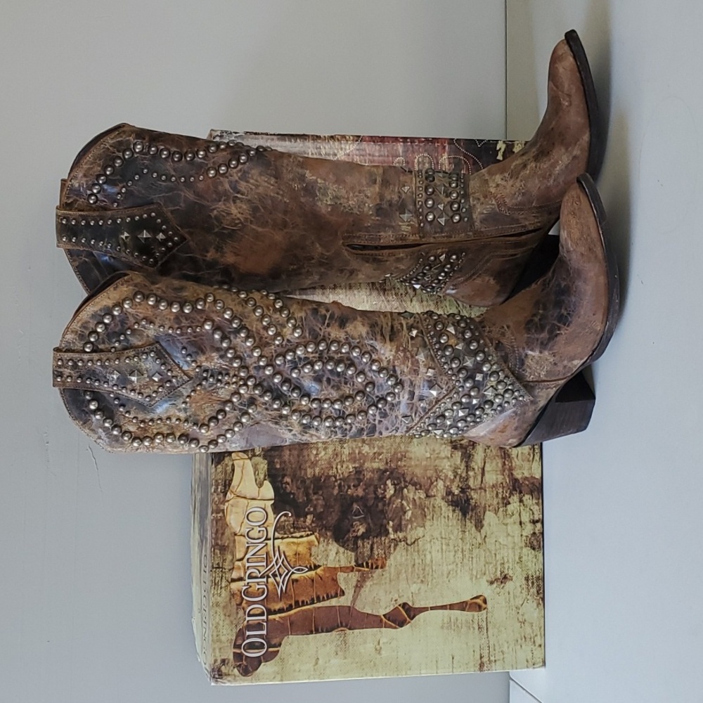 Old Gringo Knee High Studded Cowboy Boot NWT